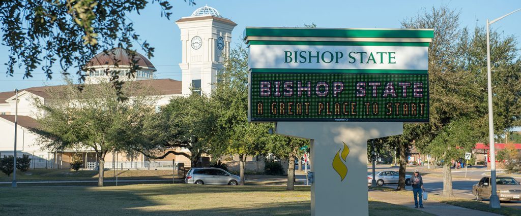 Bishop State LED sign in front of the campus