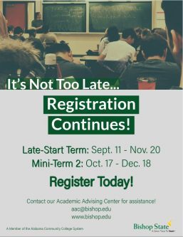 Late-Start and Mini Term 2 Registration flier